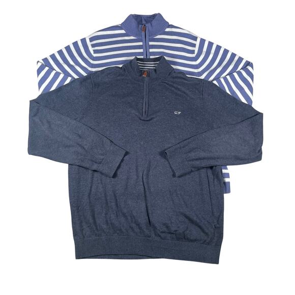 Lot of 2 Vineyard Vines 1/4 Zip Pullover Mens Size Large Preppy - Picture 1 of 9